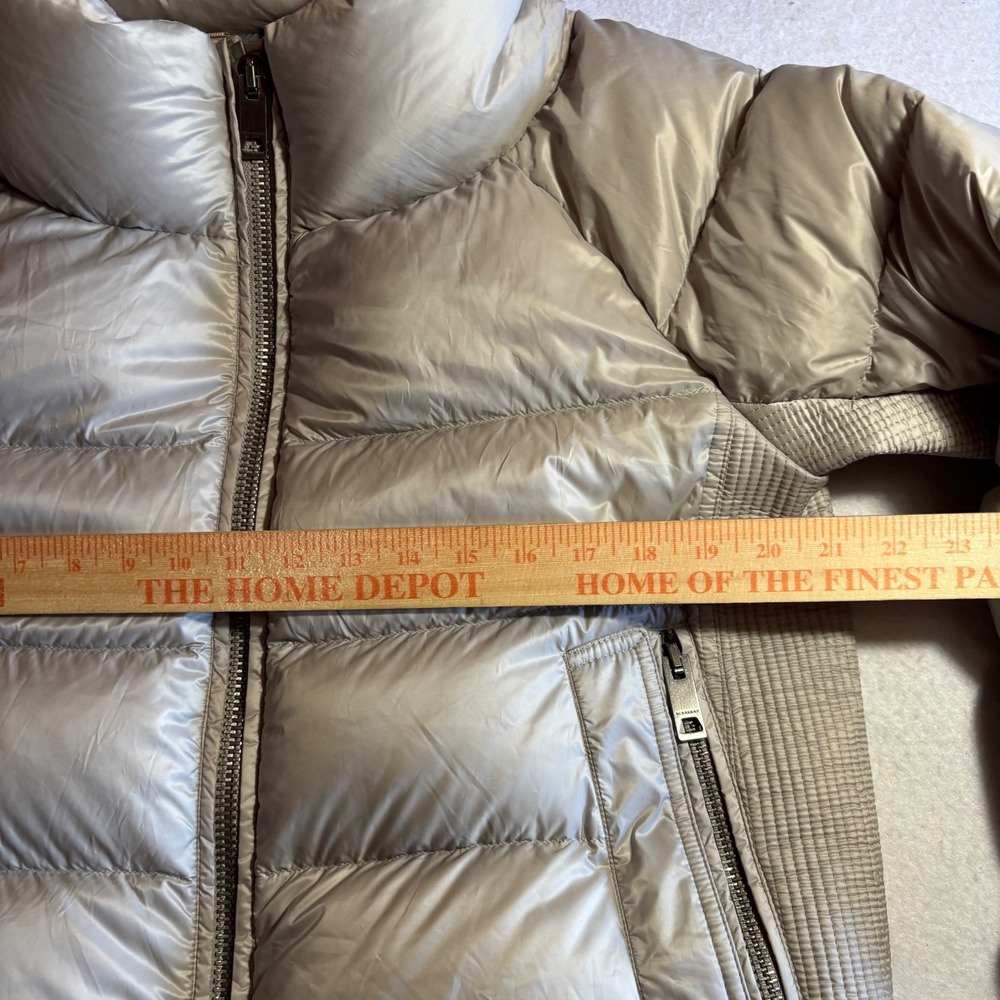 Burberry‎ Brit Townfield Down Puffer Jacket Women's Quilted Coat High Neck Beige - Picture 9 of 14